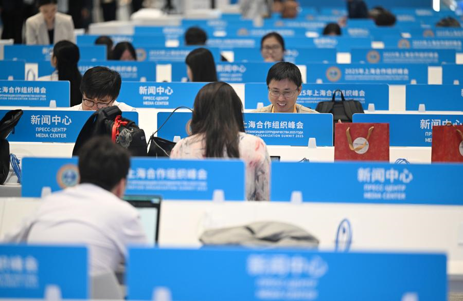 Chine : ouverture du centre de presse du sommet de l'OCS