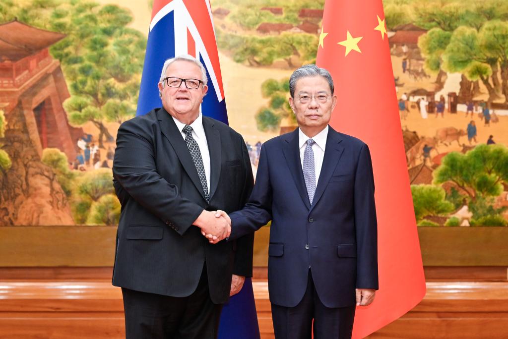 China's top legislator holds talks with New Zealand House of Representatives speaker